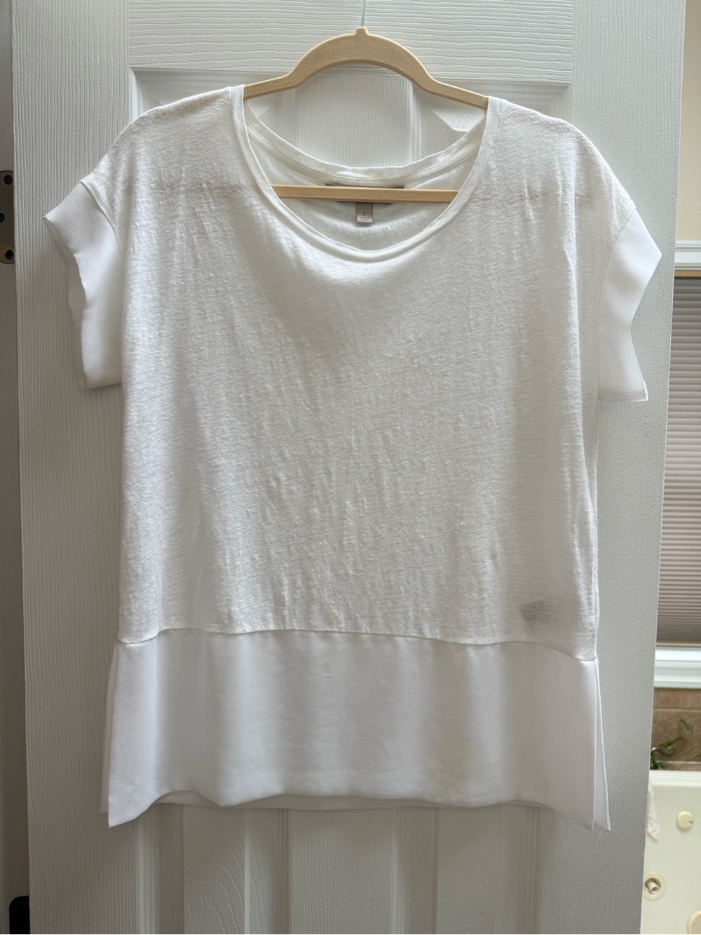Banana Republic Heritage Collection White Short Sleeve Layered Hem Top